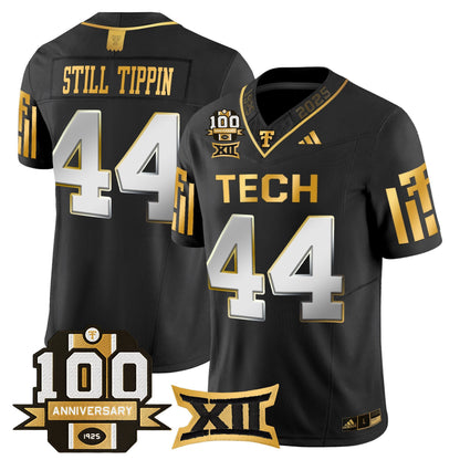 Men's Texas Tech Red Raiders 2025 Gold Vapor Limited Jersey - 100th Anniversary Patch - All Stitched