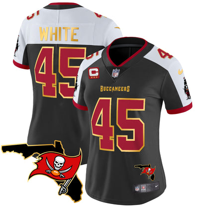 Women's Buccaneers Florida Patch Gold Trim Vapor Jersey - All Stitched