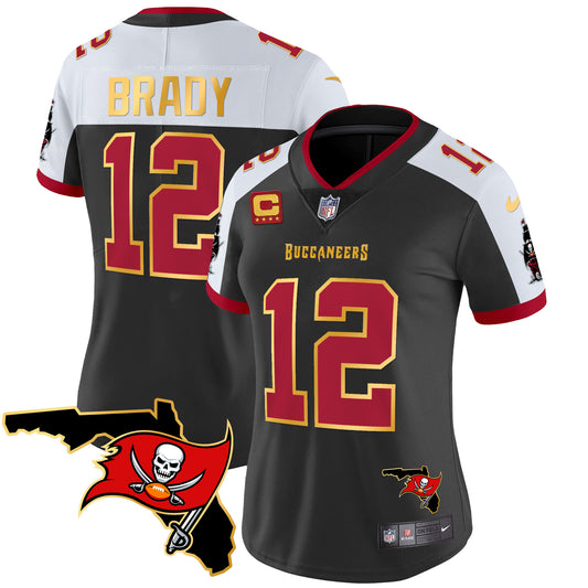 Women's Buccaneers Florida Patch Gold Trim Vapor Jersey - All Stitched