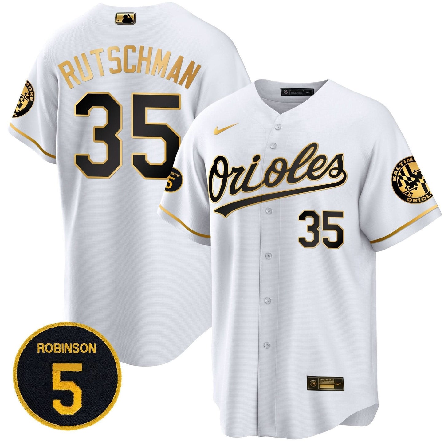 Baltimore Orioles Robinson Patch Cool Base Jersey – All Stitched