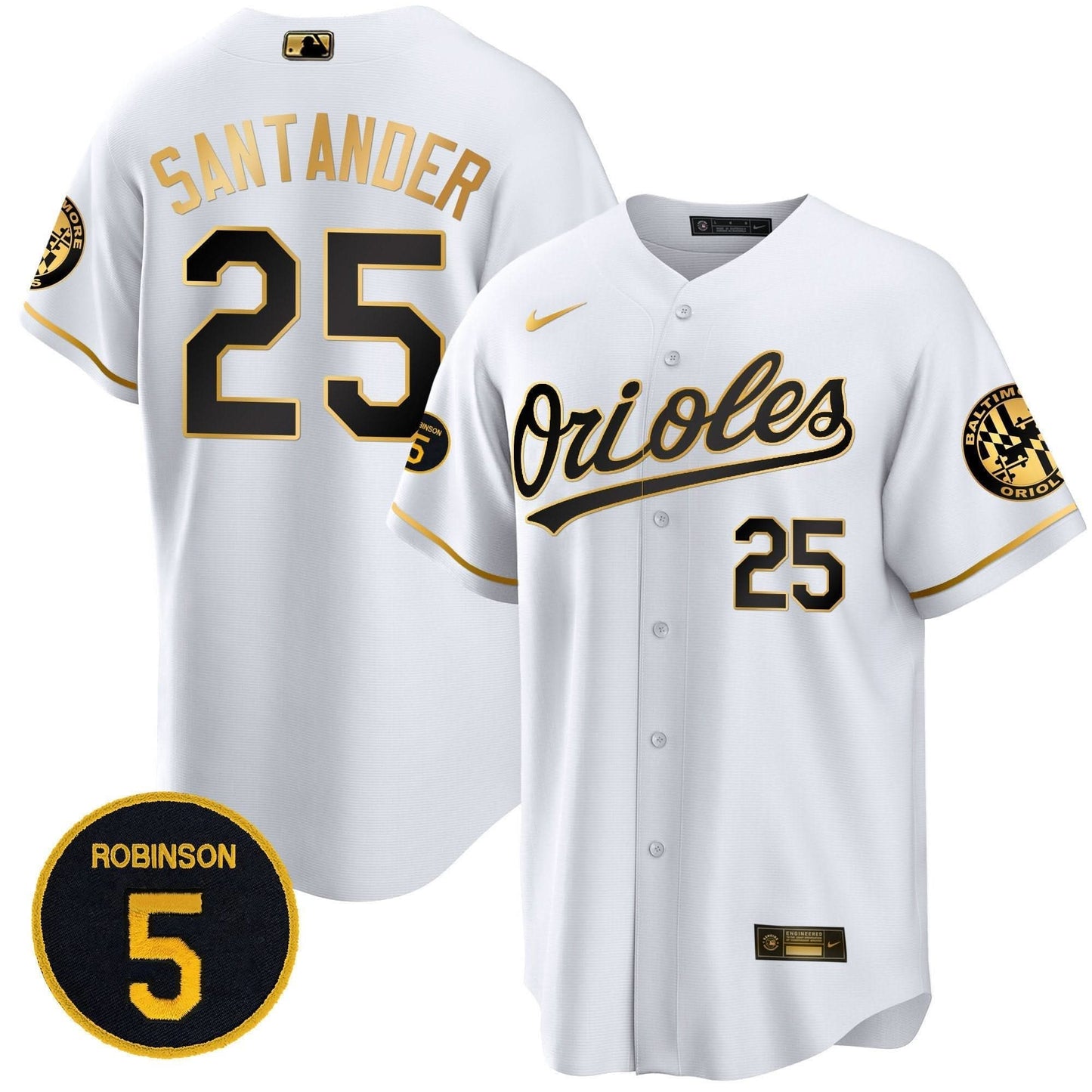 Baltimore Orioles Robinson Patch Cool Base Jersey – All Stitched