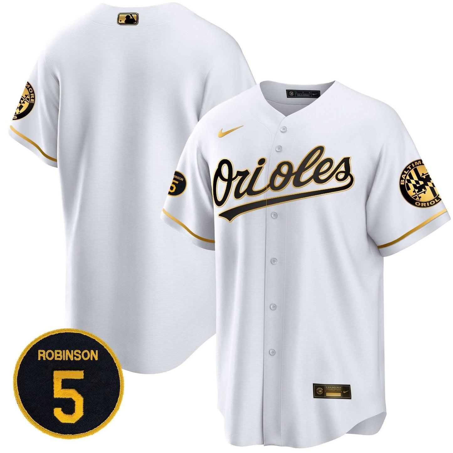 Baltimore Orioles Robinson Patch Cool Base Jersey – All Stitched