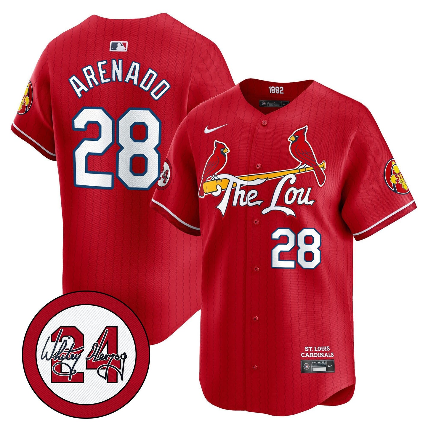 St. Louis Cardinals 2024 City Connect Whitey Herzog Patch Vapor Premier Limited Jersey - All Stitched