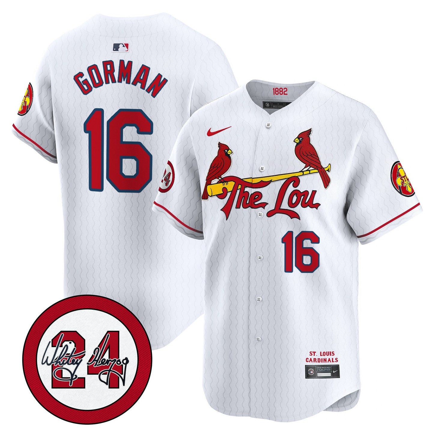 St. Louis Cardinals 2024 City Connect Whitey Herzog Patch Vapor Premier Limited Jersey - All Stitched