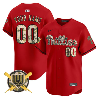 Phillies Armed Forces Day Vapor Premier Limited Custom Jersey - All Stitched