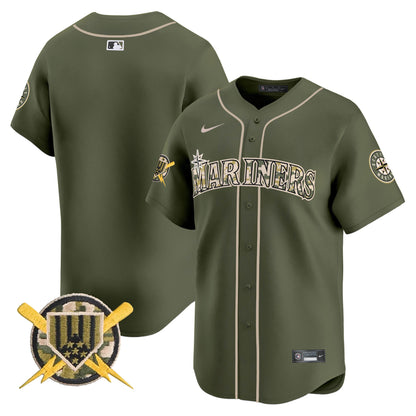 Seattle Mariners Armed Forces Day Vapor Premier Limited Jersey - All Stitched