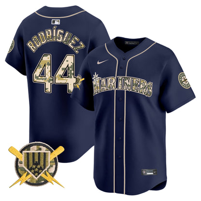 Seattle Mariners Armed Forces Day Vapor Premier Limited Jersey - All Stitched