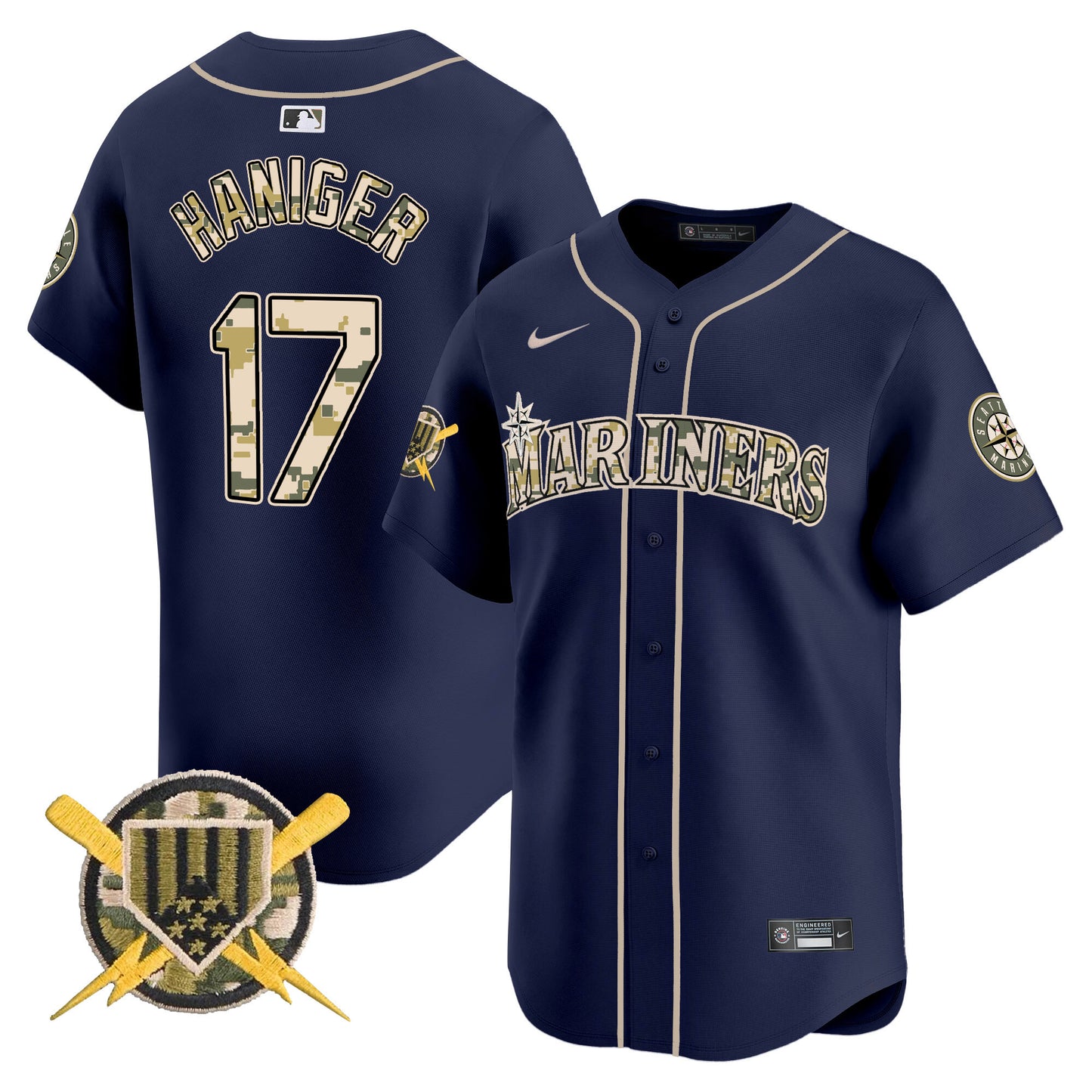 Seattle Mariners Armed Forces Day Vapor Premier Limited Jersey - All Stitched