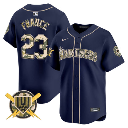 Seattle Mariners Armed Forces Day Vapor Premier Limited Jersey - All Stitched