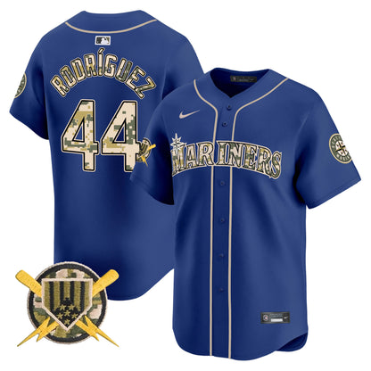 Seattle Mariners Armed Forces Day Vapor Premier Limited Jersey - All Stitched