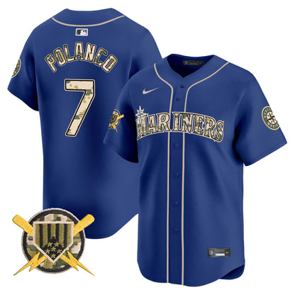 Seattle Mariners Armed Forces Day Vapor Premier Limited Jersey - All Stitched