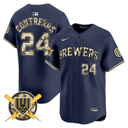 Milwaukee Brewers Armed Forces Day Vapor Premier Limited Jersey - All Stitched