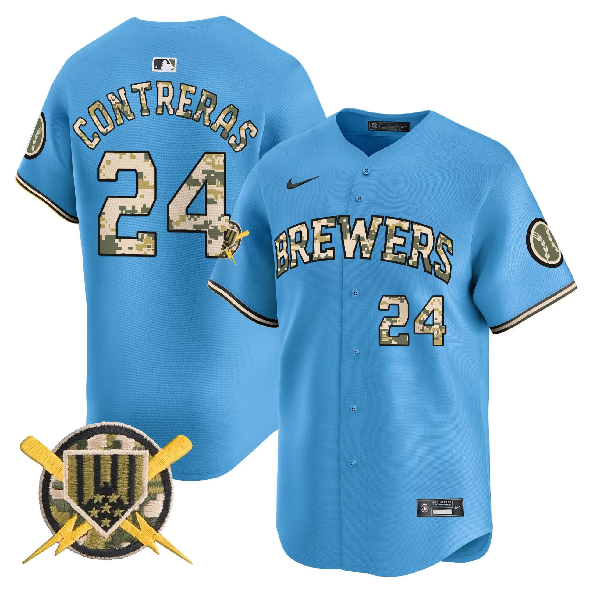 Milwaukee Brewers Armed Forces Day Vapor Premier Limited Jersey - All Stitched