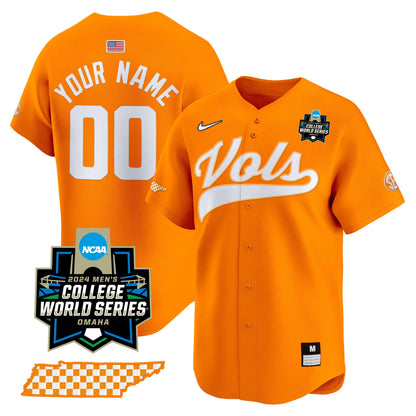 Tennessee 2024 College World Series Vapor Premier Limited Custom Jersey V2 - All Stitched