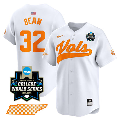 Tennessee 2024 College World Series Vapor Premier Limited Jersey V2 - All Stitched