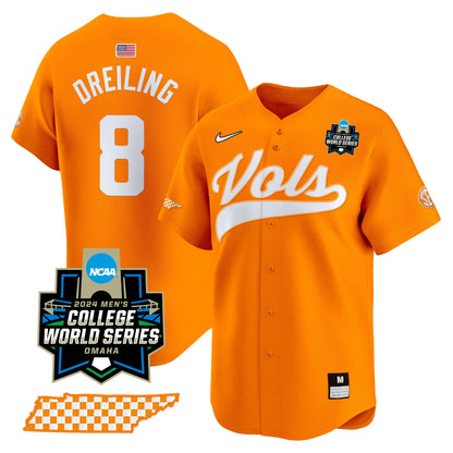 Tennessee 2024 College World Series Vapor Premier Limited Jersey V2 - All Stitched