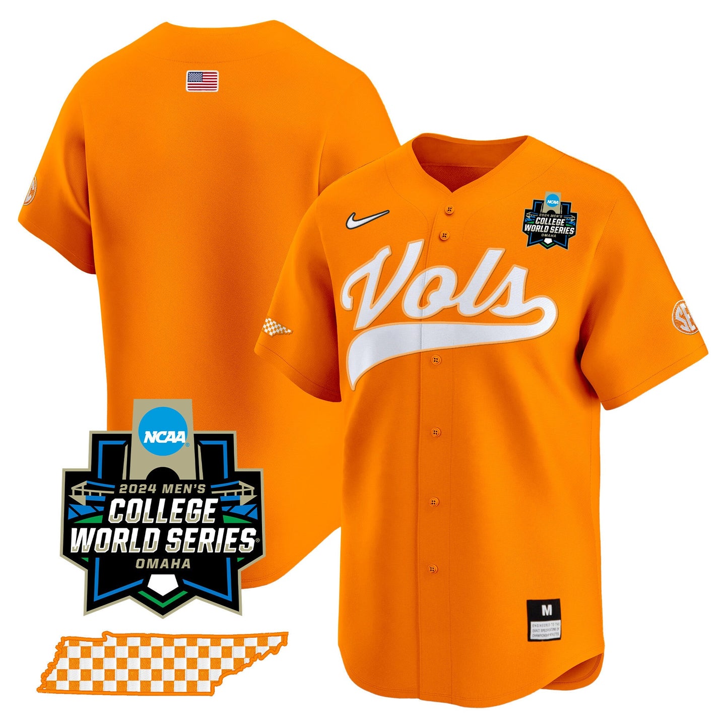 Tennessee 2024 College World Series Vapor Premier Limited Jersey V2 - All Stitched