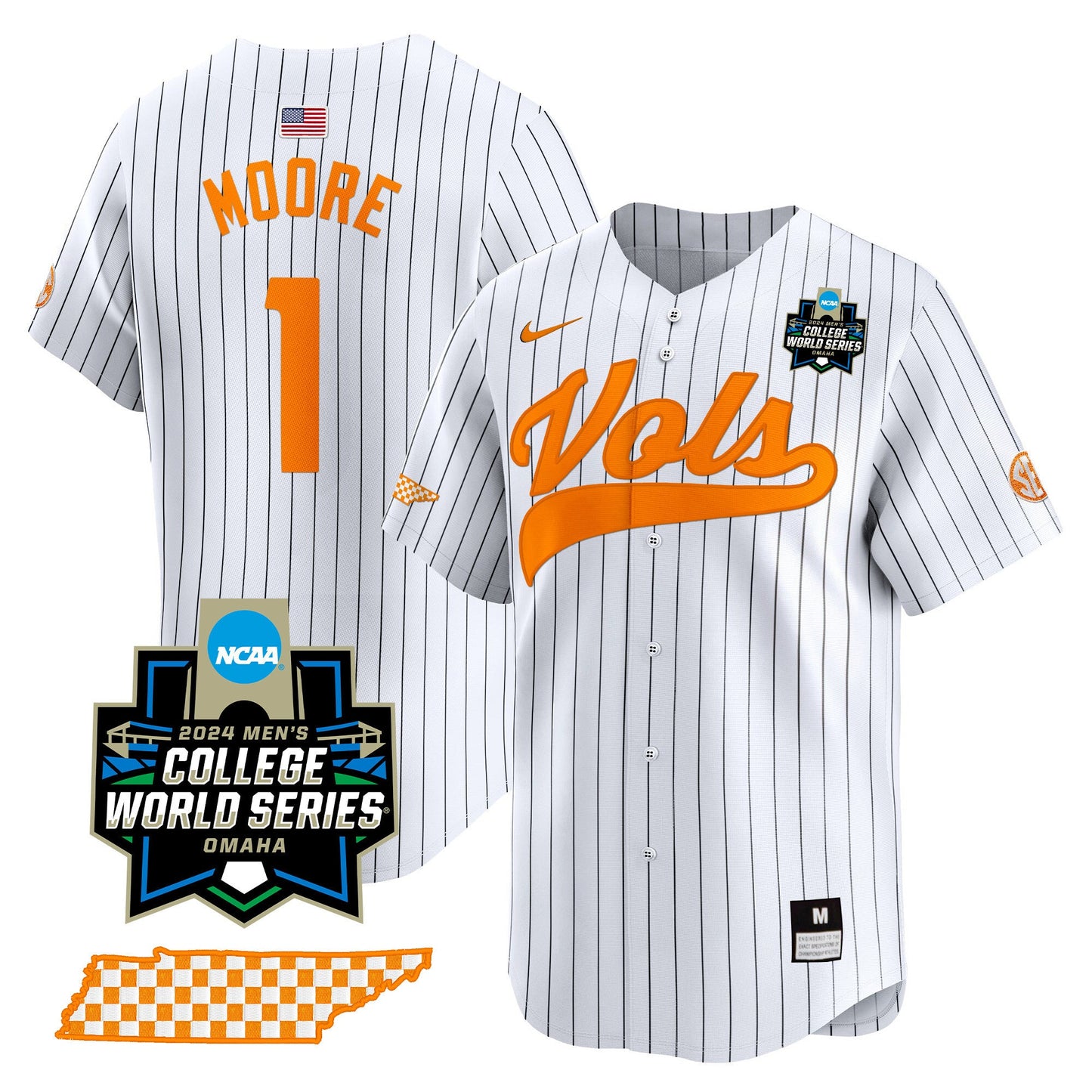 Tennessee 2024 College World Series Vapor Premier Limited Jersey V2 - All Stitched