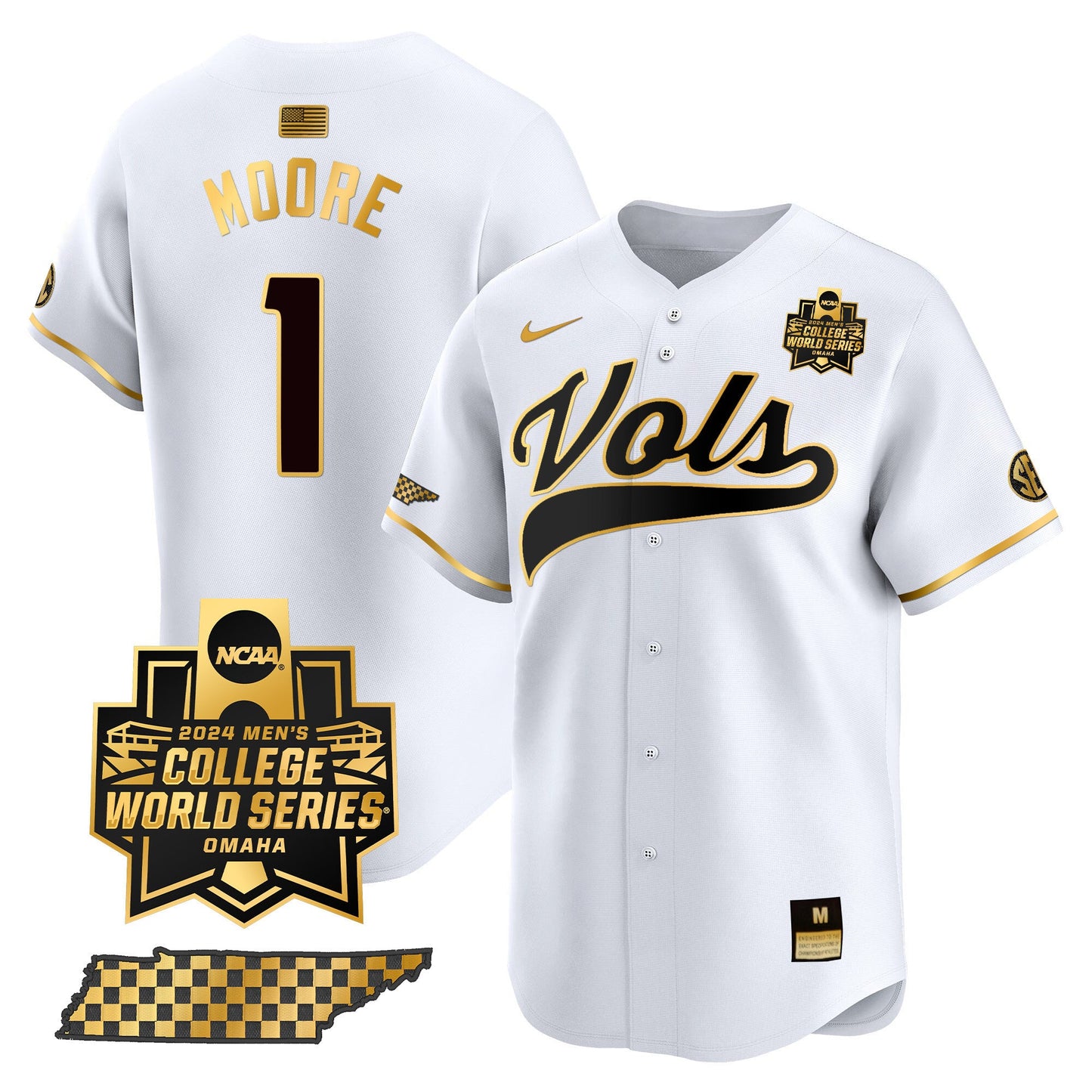 Tennessee 2024 College World Series Vapor Premier Limited Jersey V2 - All Stitched