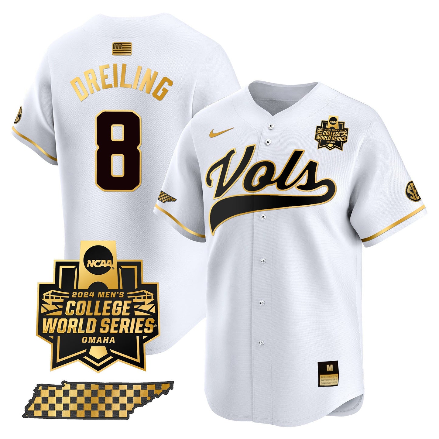 Tennessee 2024 College World Series Vapor Premier Limited Jersey V2 - All Stitched