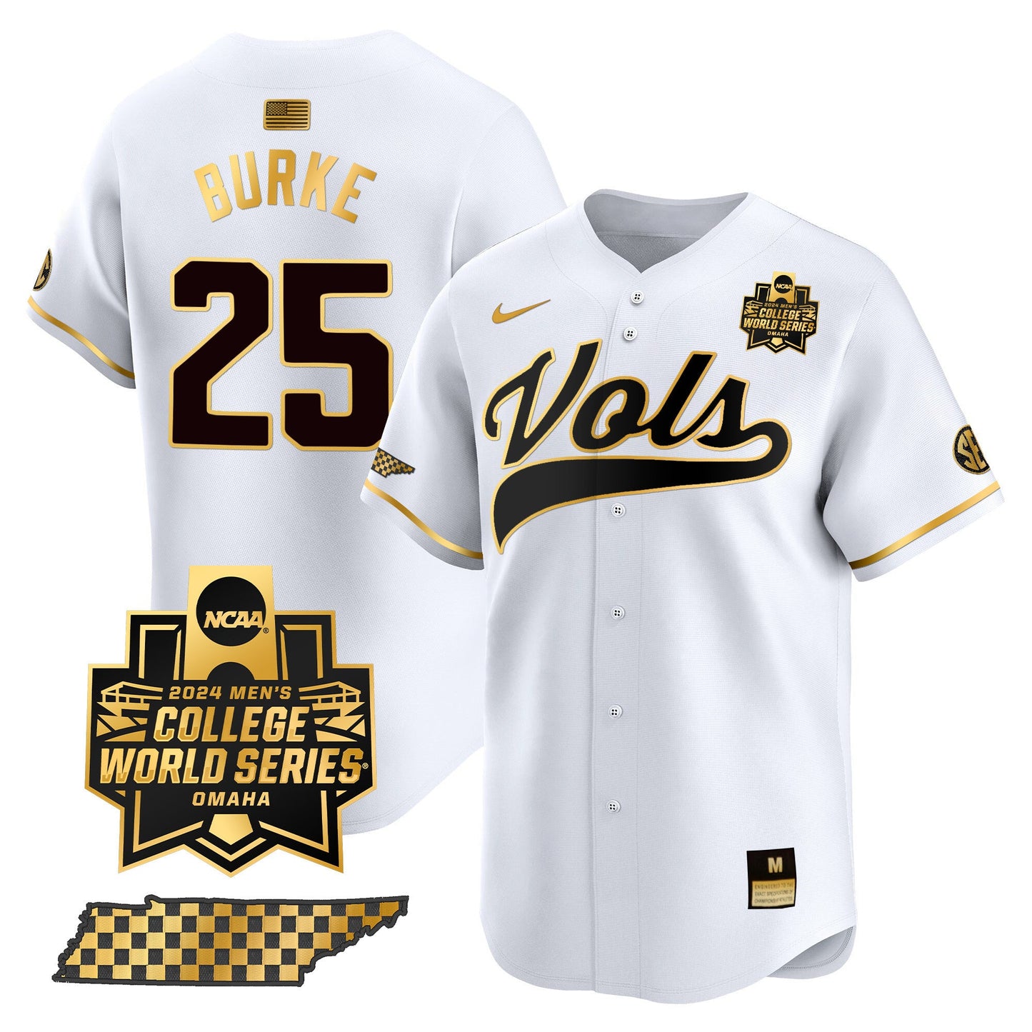 Tennessee 2024 College World Series Vapor Premier Limited Jersey V2 - All Stitched