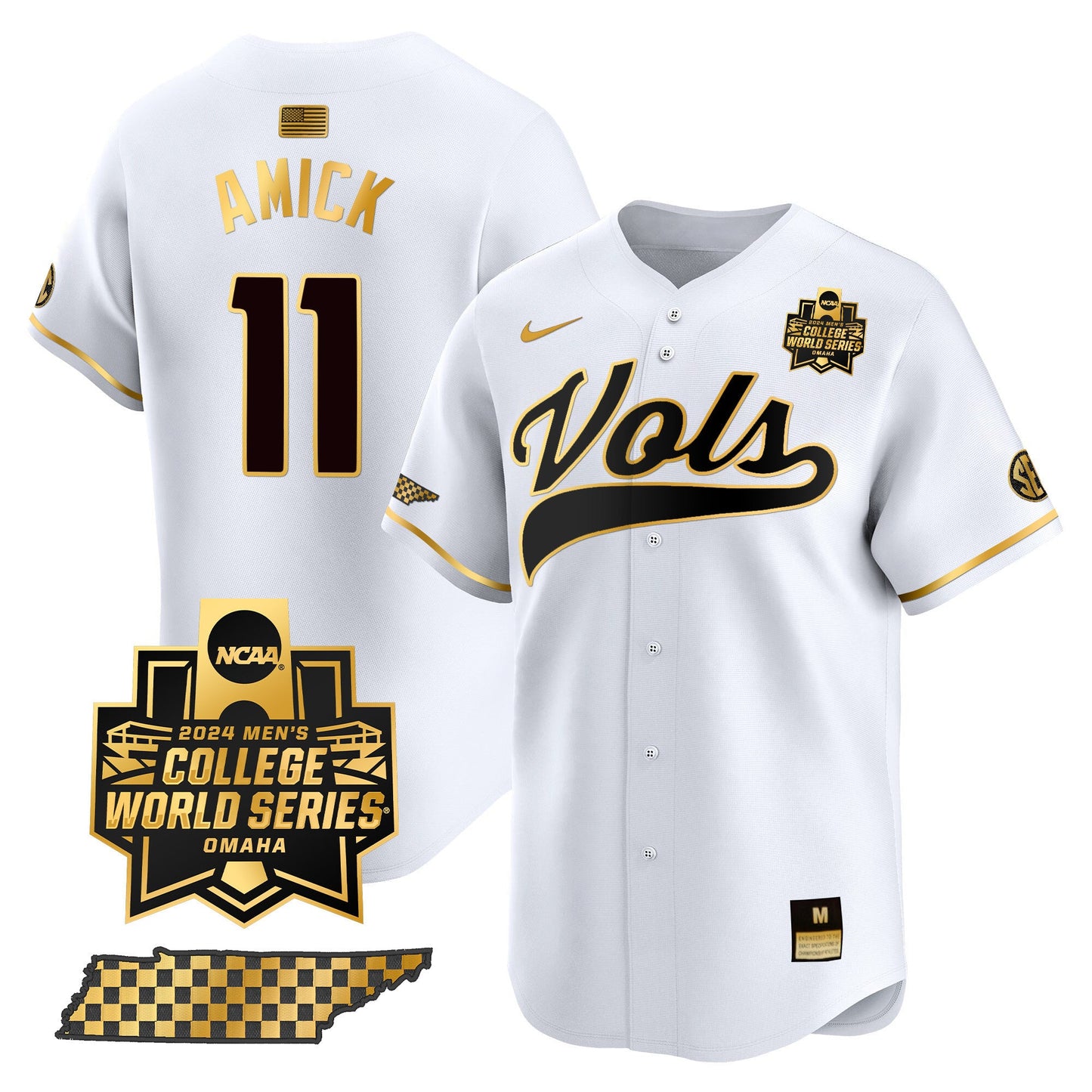 Tennessee 2024 College World Series Vapor Premier Limited Jersey V2 - All Stitched