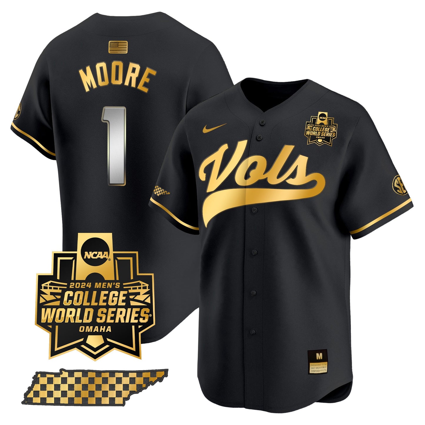 Tennessee 2024 College World Series Vapor Premier Limited Jersey V2 - All Stitched