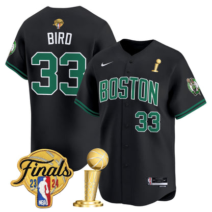 Boston Celtics 2024 Final & Champions Patch Baseball Jersey - All Stitched