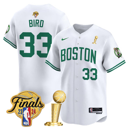 Boston Celtics 2024 Final & Champions Patch Baseball Jersey - All Stitched