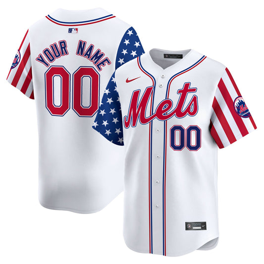 Mets 2024 Independence Day Vapor Premier Limited Custom Jersey - All Stitched