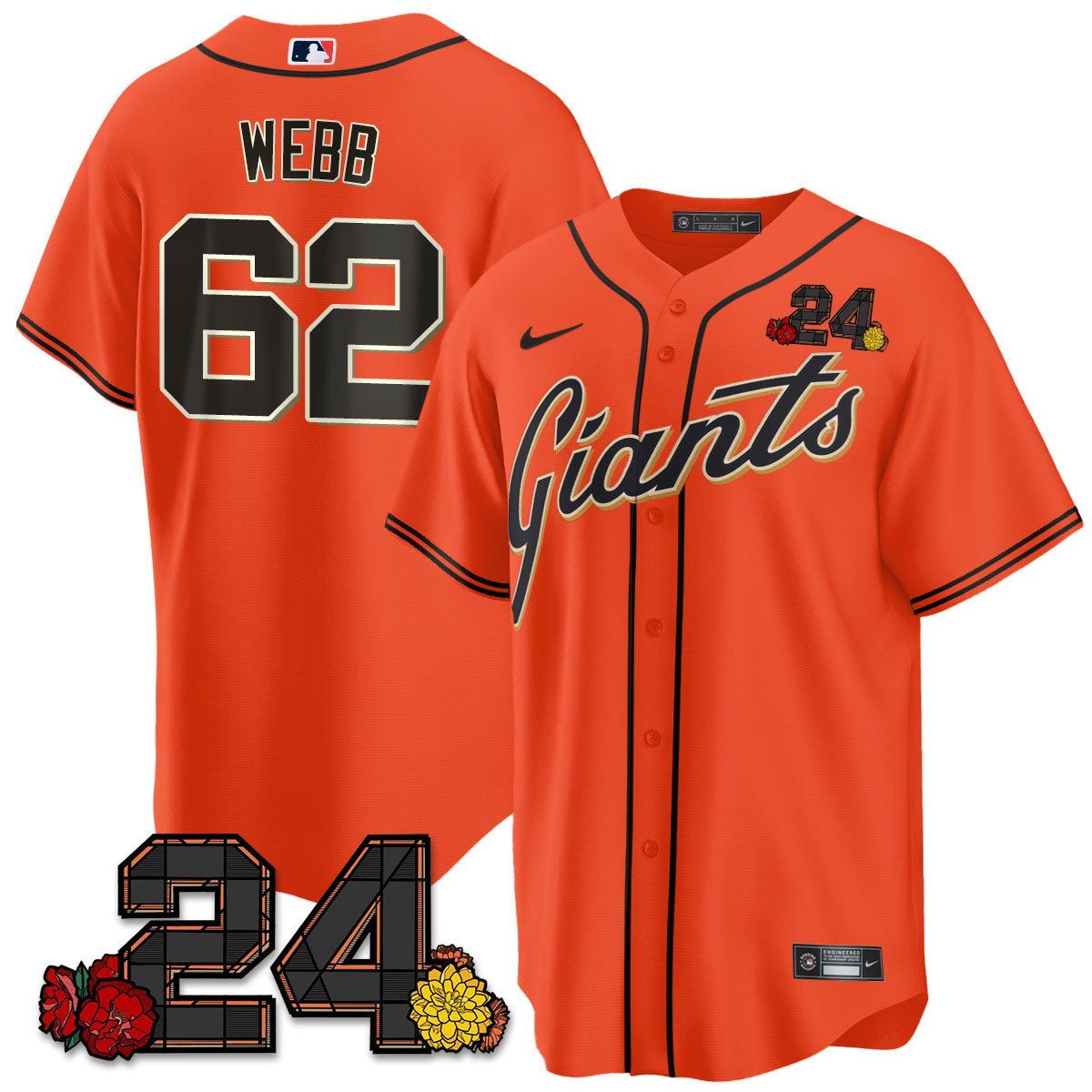 San Francisco Giants 2024 Willie Mays Patch Vapor Premier Limited Jersey V2 - All Stitched