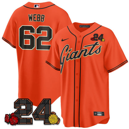 San Francisco Giants 2024 Willie Mays Patch Vapor Premier Limited Jersey V2 - All Stitched