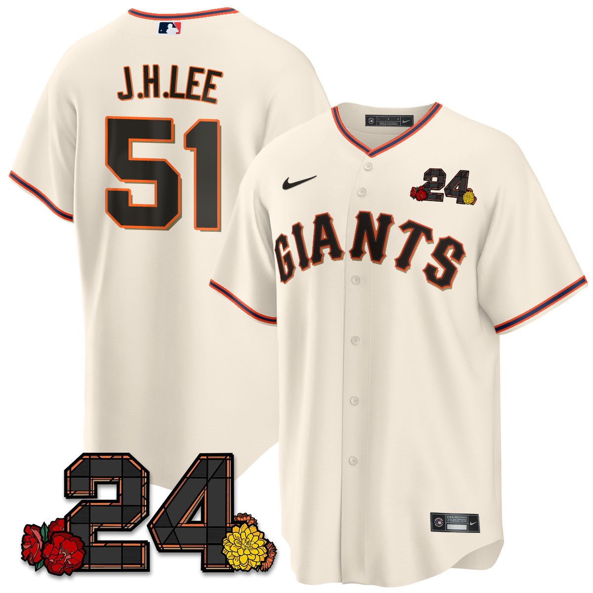 San Francisco Giants 2024 Willie Mays Patch Vapor Premier Limited Jersey V2 - All Stitched