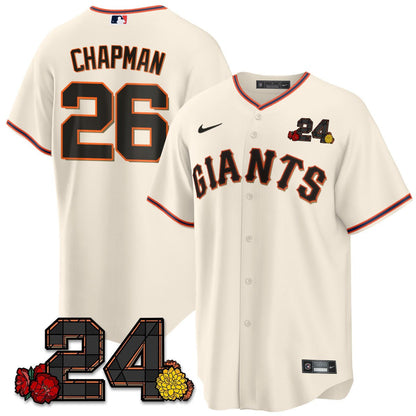 San Francisco Giants 2024 Willie Mays Patch Vapor Premier Limited Jersey V2 - All Stitched