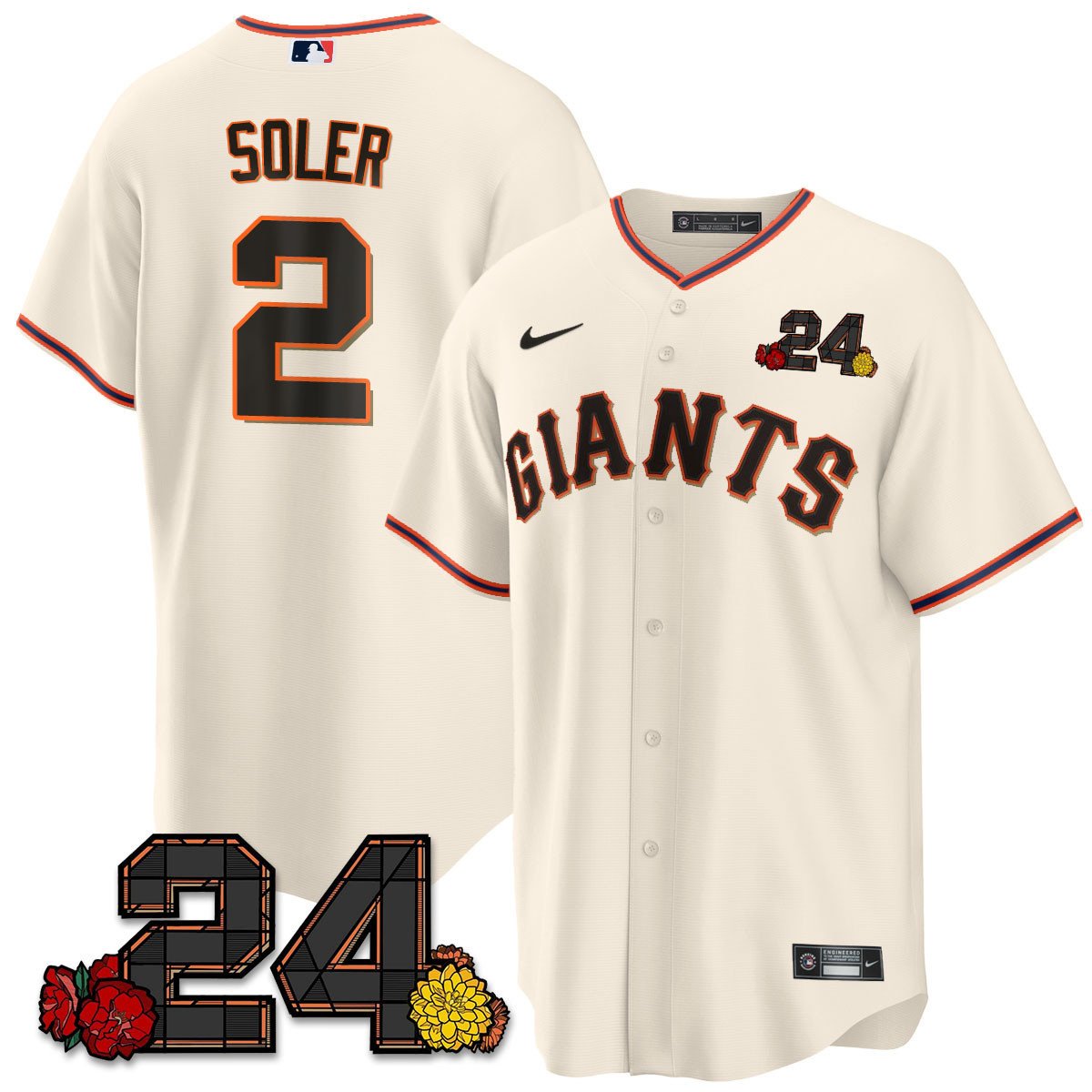 San Francisco Giants 2024 Willie Mays Patch Vapor Premier Limited Jersey V2 - All Stitched