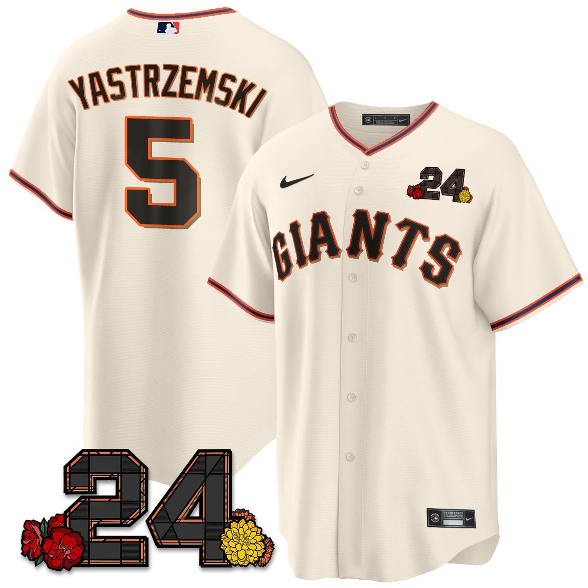 San Francisco Giants 2024 Willie Mays Patch Vapor Premier Limited Jersey V2 - All Stitched