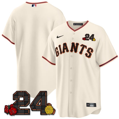 San Francisco Giants 2024 Willie Mays Patch Vapor Premier Limited Jersey V2 - All Stitched