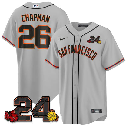 San Francisco Giants 2024 Willie Mays Patch Vapor Premier Limited Jersey V2 - All Stitched