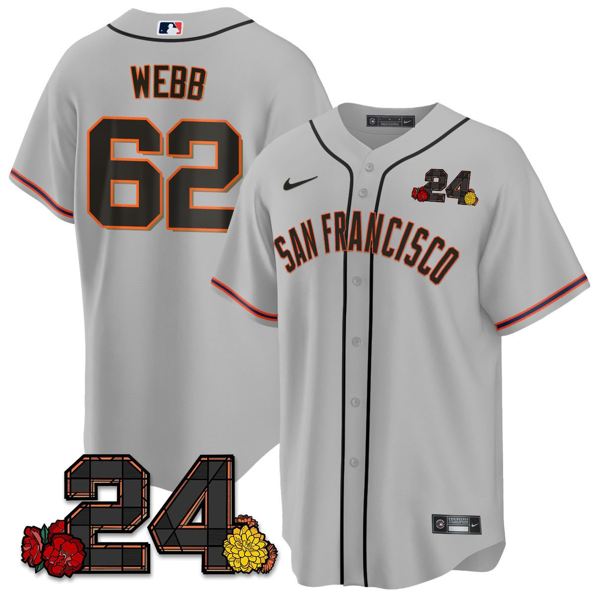 San Francisco Giants 2024 Willie Mays Patch Vapor Premier Limited Jersey V2 - All Stitched