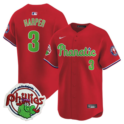 Phillies Phanatic Patch Vapor Premier Limited Jersey - All Stitched