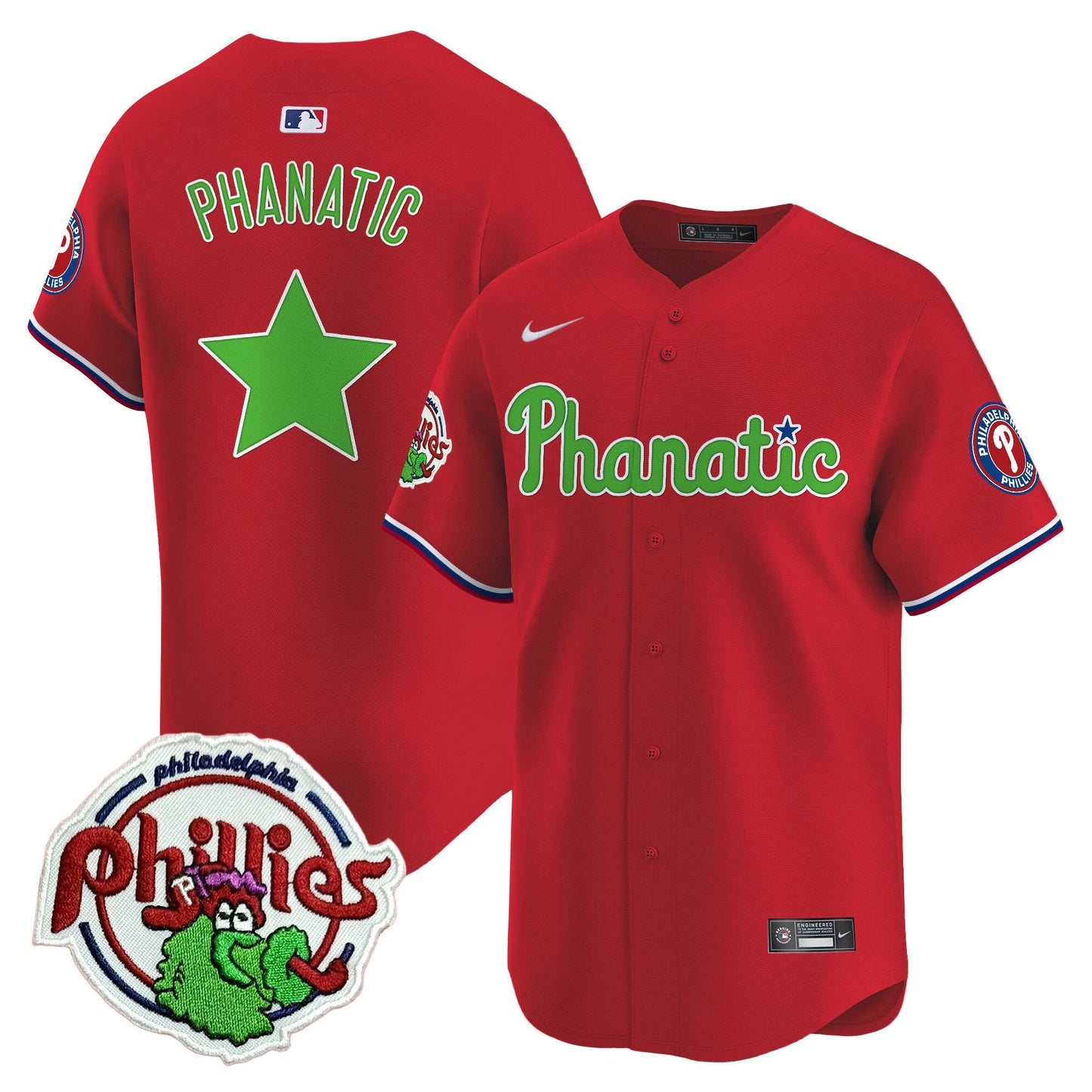 Phillies Phanatic Patch Vapor Premier Limited Jersey - All Stitched