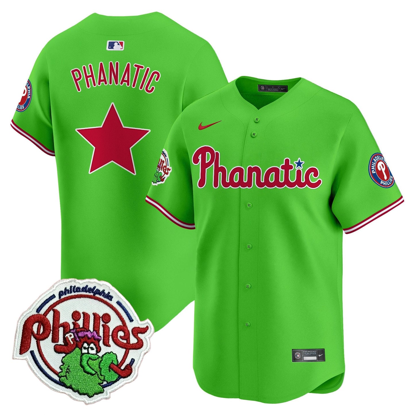 Phillies Phanatic Patch Vapor Premier Limited Jersey - All Stitched