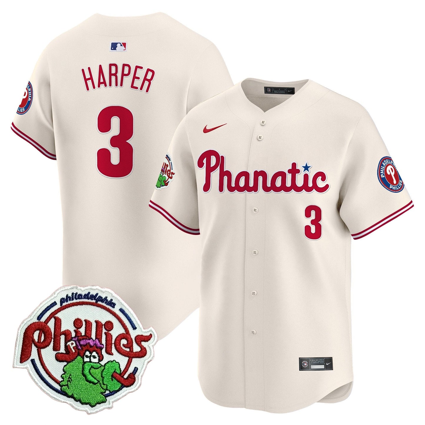 Phillies Phanatic Patch Vapor Premier Limited Jersey - All Stitched