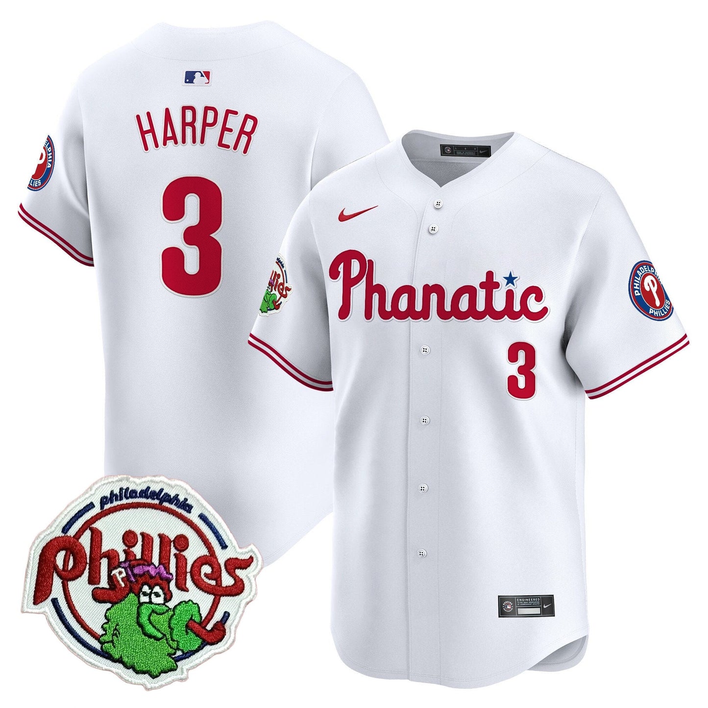 Phillies Phanatic Patch Vapor Premier Limited Jersey - All Stitched