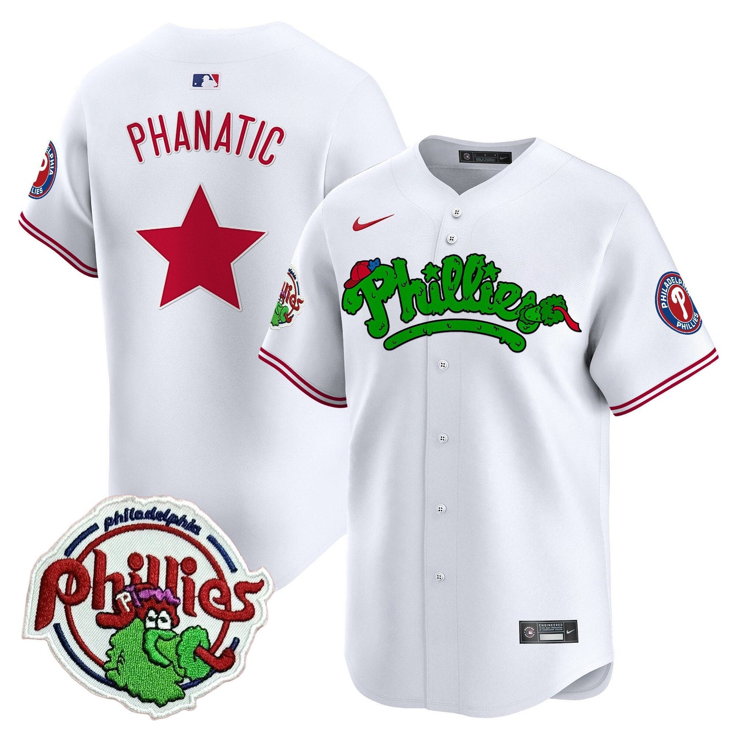 Phillies Phanatic Patch Vapor Premier Limited Jersey V2 - All Stitched