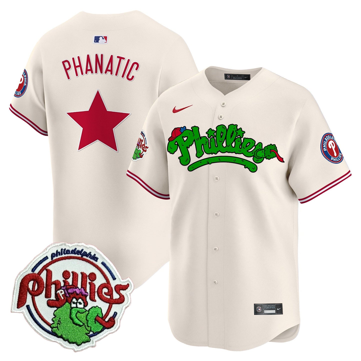 Phillies Phanatic Patch Vapor Premier Limited Jersey V2 - All Stitched