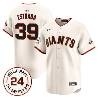 San Francisco Giants 2024 Willie Mays Patch Vapor Premier Limited Jersey - All Stitched