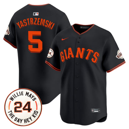 San Francisco Giants 2024 Willie Mays Patch Vapor Premier Limited Jersey - All Stitched