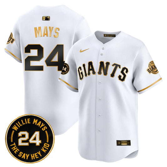 San Francisco Giants 2024 Willie Mays Patch Vapor Premier Limited Jersey - All Stitched