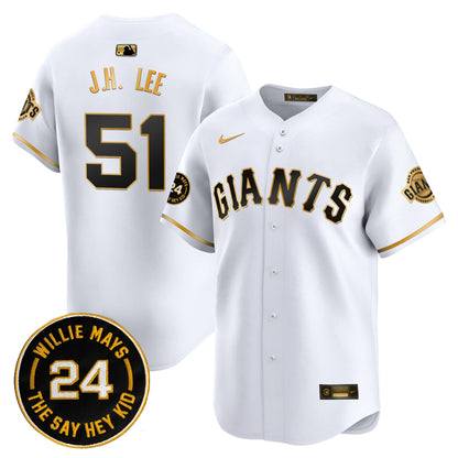 San Francisco Giants 2024 Willie Mays Patch Vapor Premier Limited Jersey - All Stitched